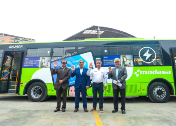 Presentan el primer bus eléctrico fabricado en Perú por la empresa Modasa