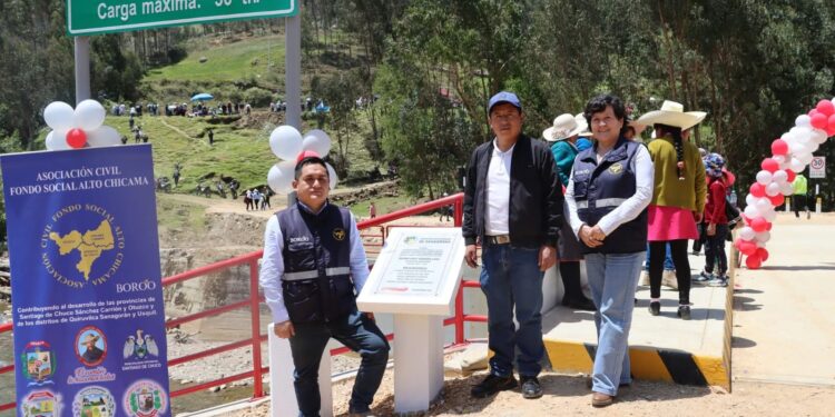 Inauguran puente vehicular en centro poblado de Chuyugual de Sanagorán